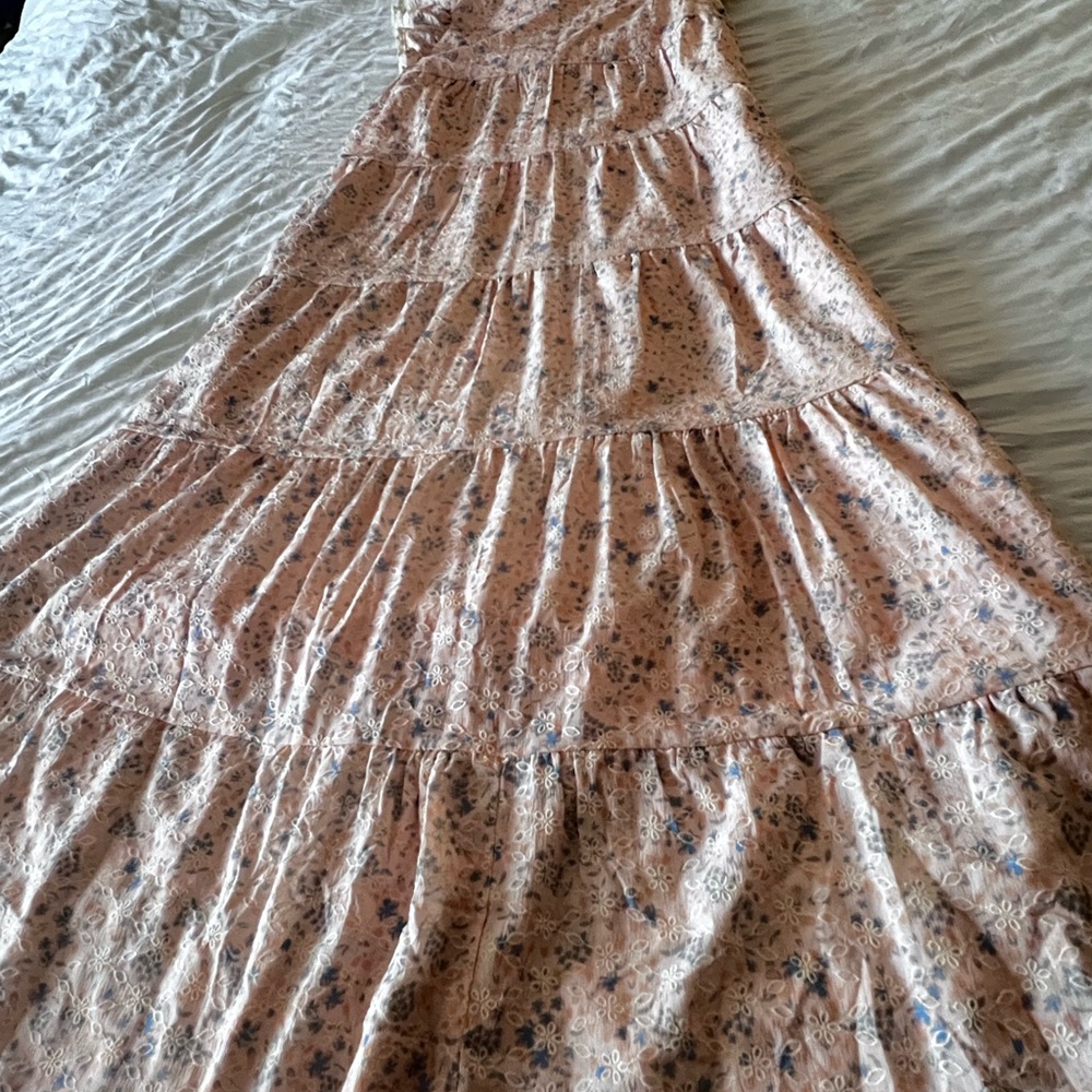 English Factory Flutter Sleeve Floral Tiered Maxi Dress